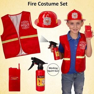 NEW Kids Firefighter Costume Set - Boys or Girls Size small